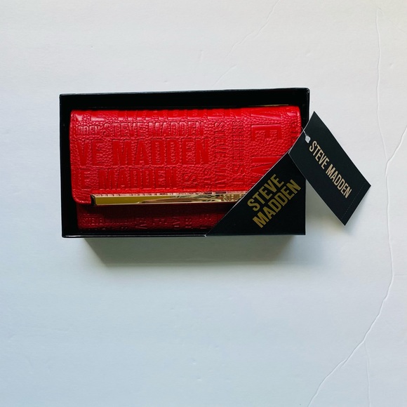 Steve Madden Tri-Fold Wallet, Red, NWT - Picture 2 of 12